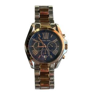 Michael Kors Bradshaw Chronograph Two-Tone MK5606 Women's Navy Face Watch $375